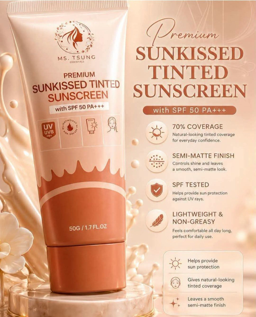 Ms. Tsung Premium Sunkissed Tinted Sunscreen